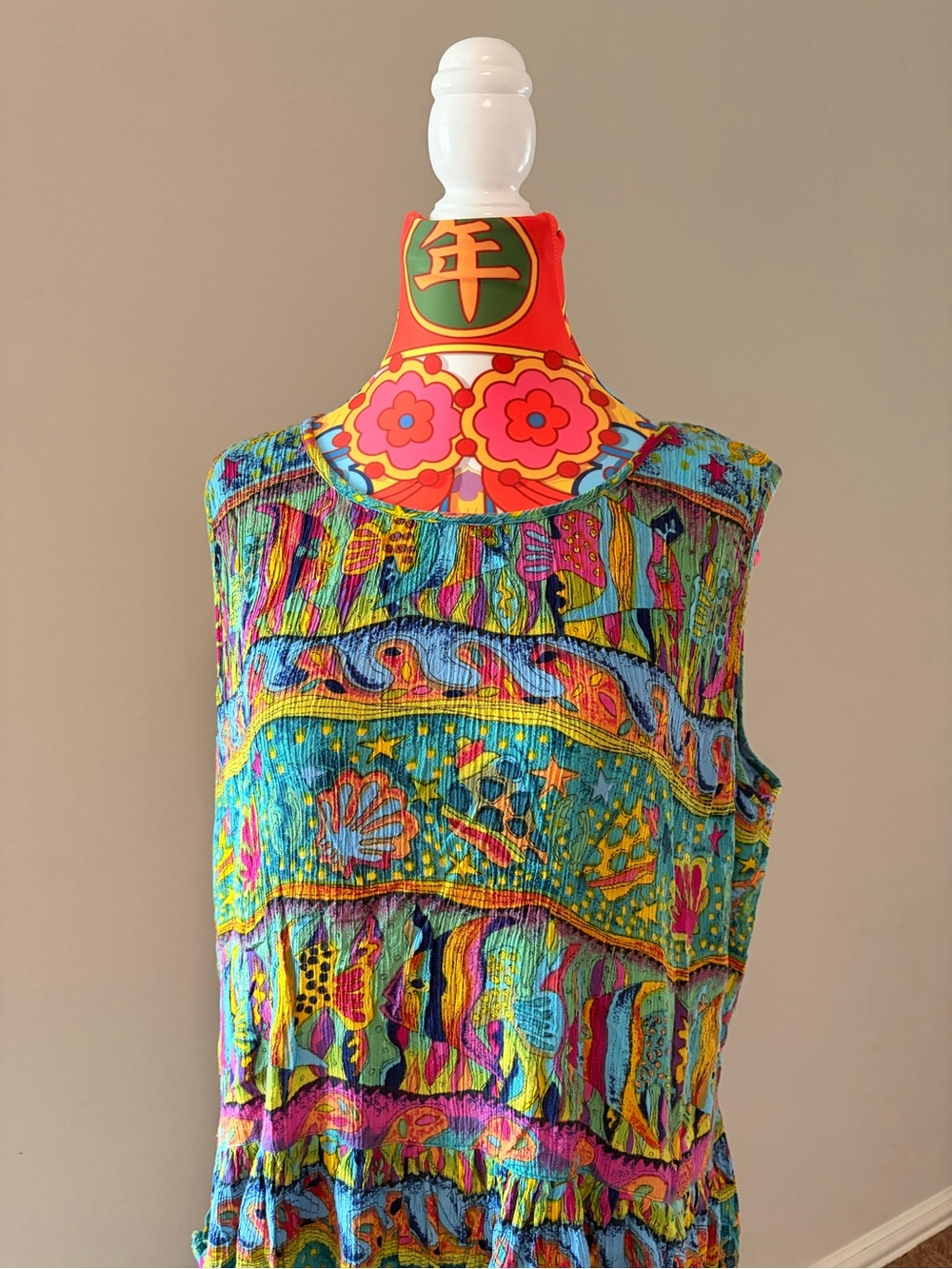 BILA Sleeveless Multicolor Printed Summer Top